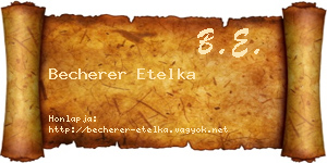 Becherer Etelka névjegykártya
